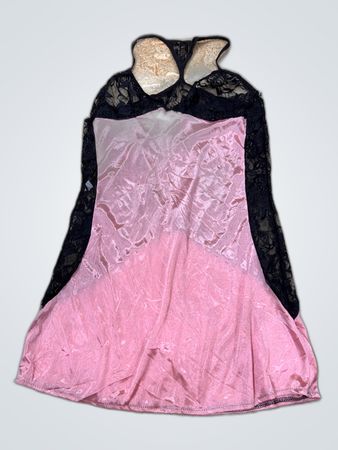 Pink and Black Lace Dress