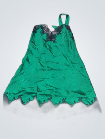 Green Lace-Trimmed Chemise
