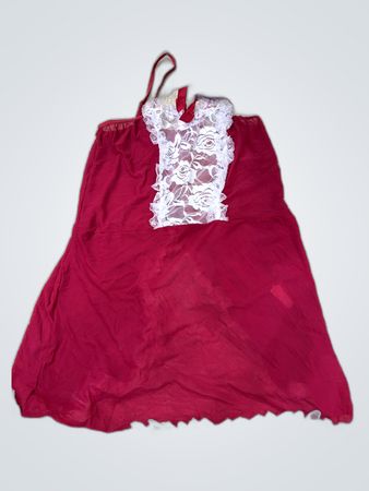 Red Lace-Trimmed Chemise