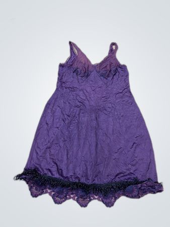 Purple Chemise with Lace Trim