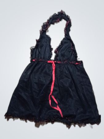 Black Lace Trim Chemise