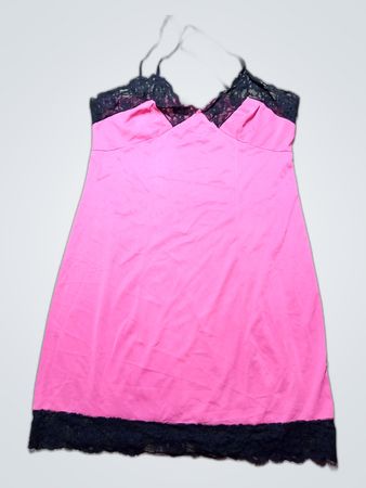 Pink Nightgown with Black Lace