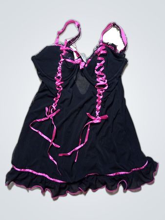 Black Chemise with Pink Trim
