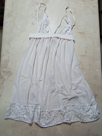 White Lace Trimmed Chemise
