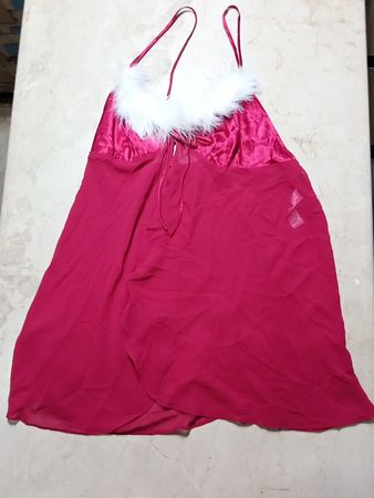 George Red Satin Slip Dress