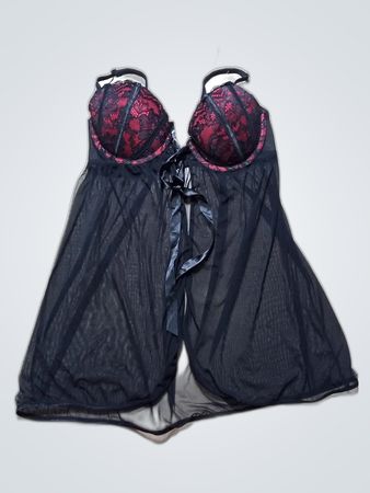 Lace Trimmed Sheer Babydoll