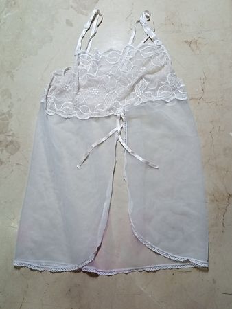 Krizz tie Lace Trimmed Sheer Chemise