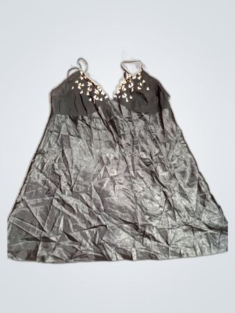 Black Dress with Floral Embellishments