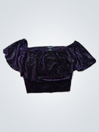 New Look Purple Sequined Off-the-Shoulder Top