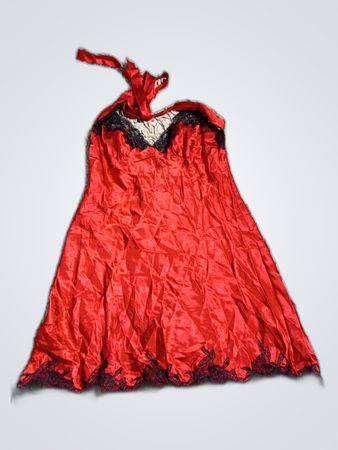 Red Lace-Trimmed Chemise