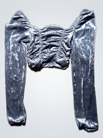 Grey Velvet Top