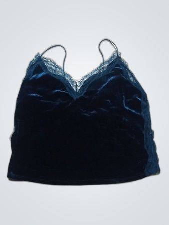 Bershka Blue Velvet Top