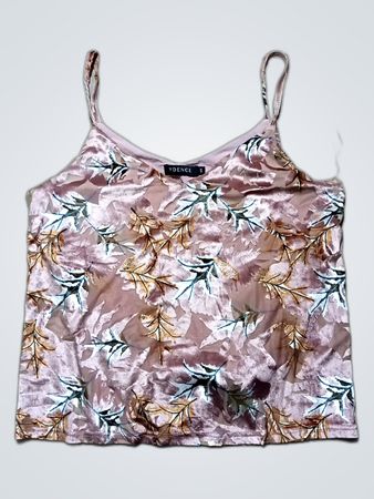 Pink Floral Satin Cami Top