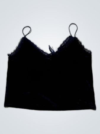Black Lace Trimmed Cami Top