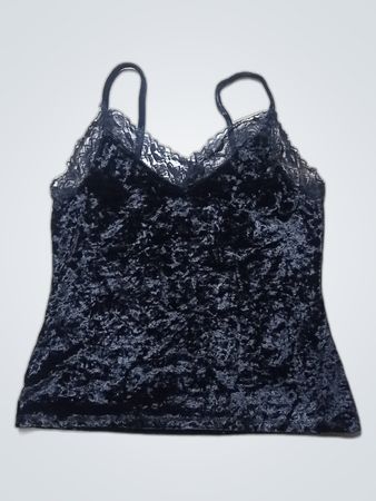 Black Velvet Lace Camisole Top