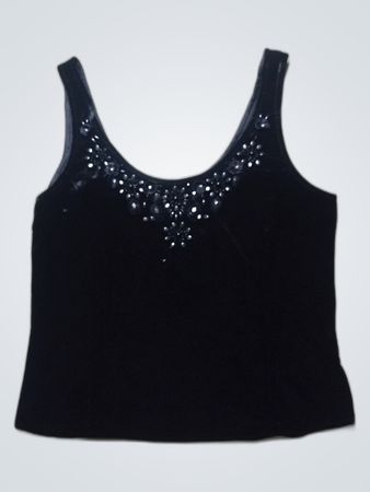 Black Tank Top with Sequins