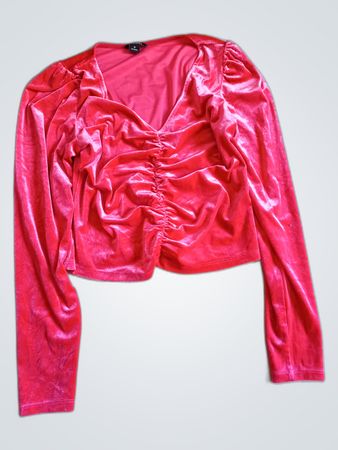 MONKL Pink Velvet Blouse