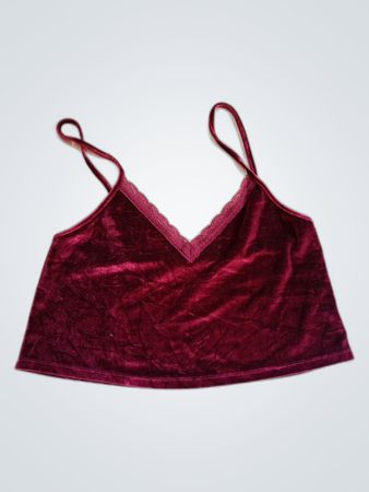 Maroon Velvet Cami Top