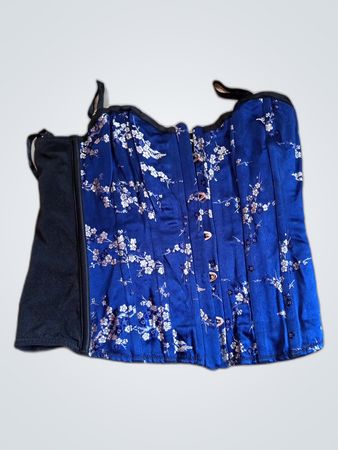 Blue Floral Corset Top