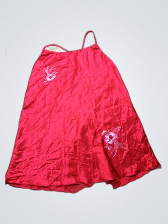 Red Embroidered Skirt