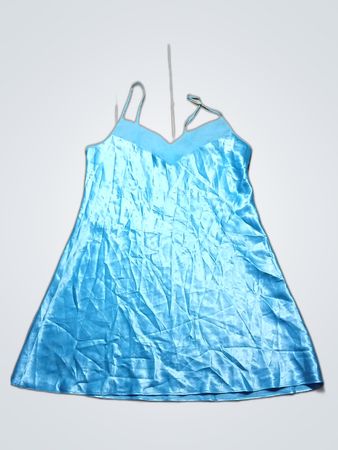 George Blue Satin Slip Dress