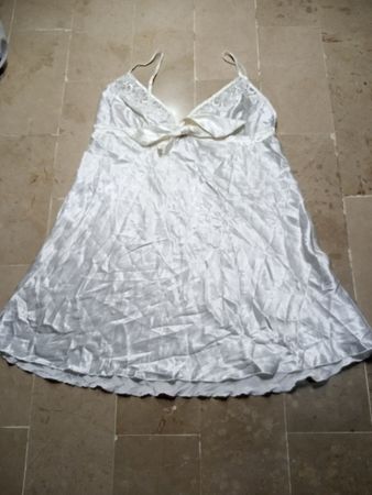 Presence White Satin Slip Dress