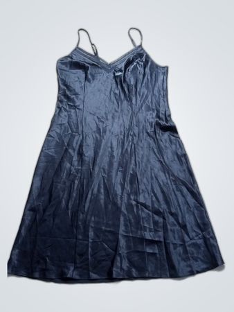 St. Michael Black Satin Slip Dress