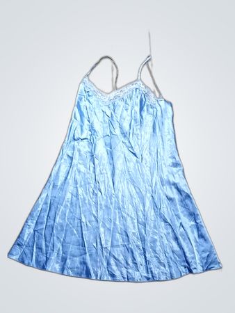 Secrets Blue Satin Slip Dress