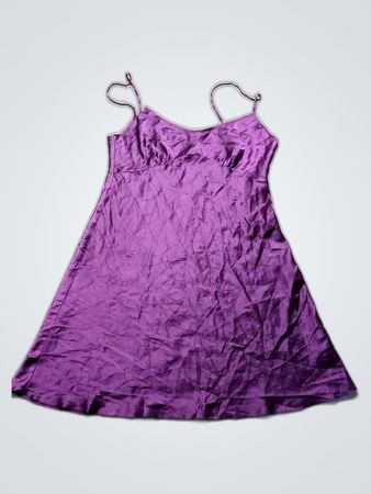 Purple Satin Slip Dress UK 12