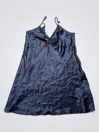 Shelly Black Satin Slip Dress