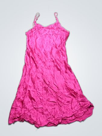 Pink Polyester Slip Dress