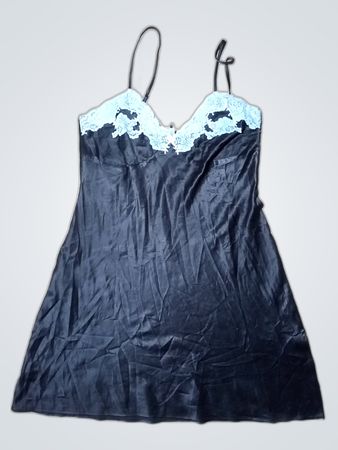 John Lewis Black Lace Trim Slip Dress