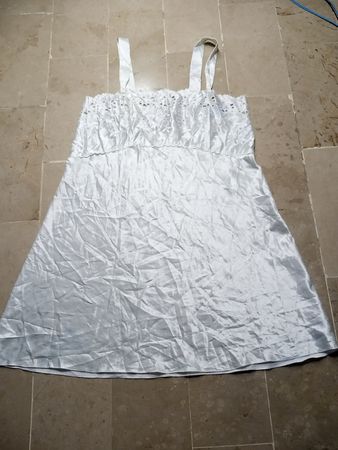 St Michael White Satin Slip Dress