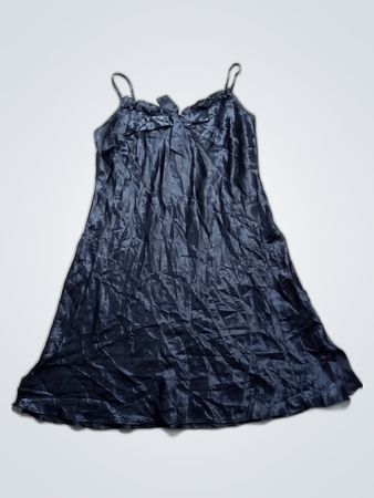 George Black Satin Slip Dress