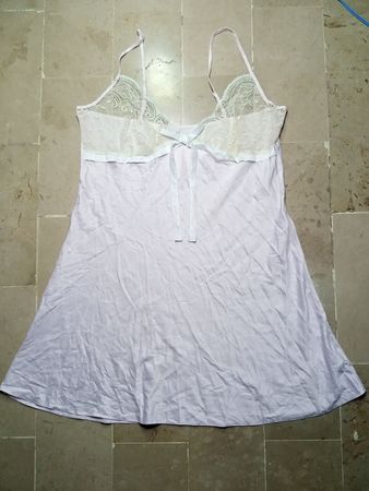 White Lace Trim Slip Dress