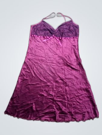Purple Satin Slip Dress