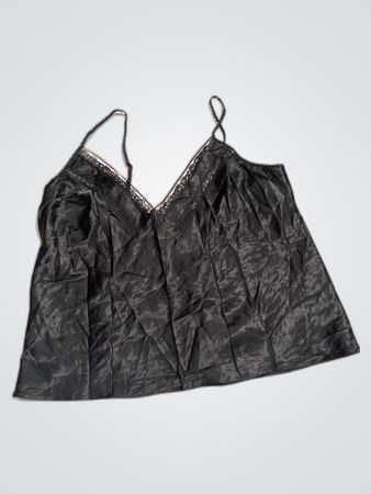 Débardeur à bretelles en dentelle noire