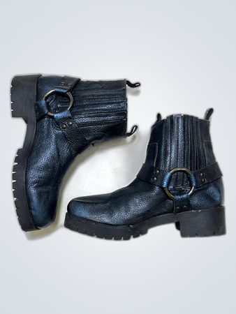 Bronx Black Leather Ankle Boots