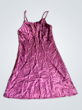 Sentiments Purple Satin Slip Dress