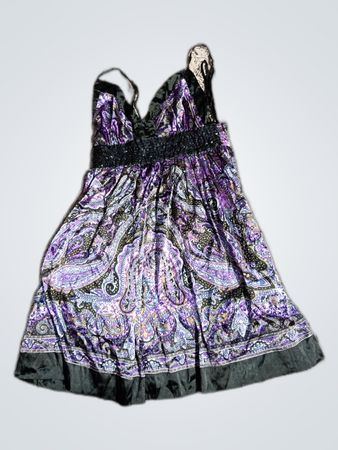 Selected Purple Paisley Strappy Mini Dress