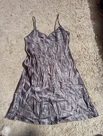 Gray Satin Nightgown