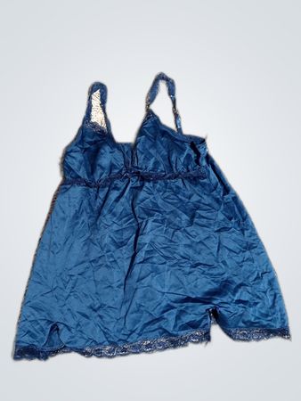 Oscar de la Renta Navy Satin Slip Dress