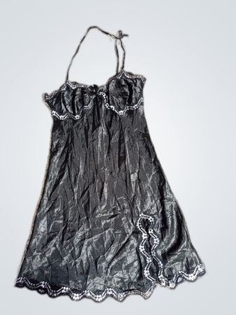 Victoria's Secret Black Lace Trim Slip Dress