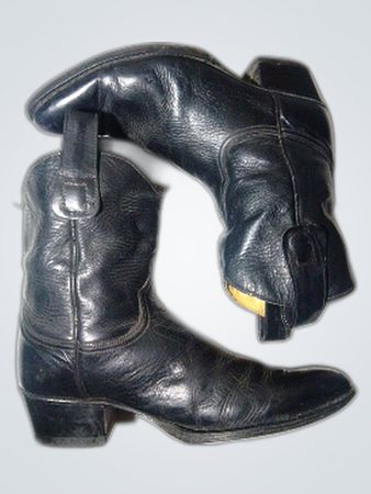 Black Leather Cowboy Boots