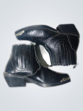 C&A Black Leather Cowboy Boots