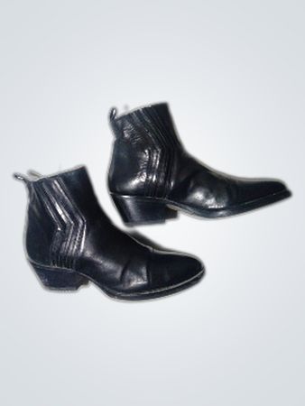 Black Leather Ankle Boots