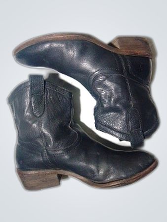 Black Leather Cowboy Boots