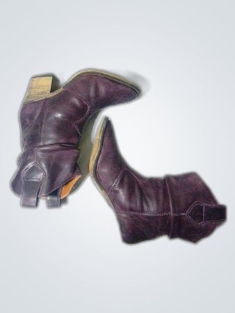Purple Leather Cowboy Boots