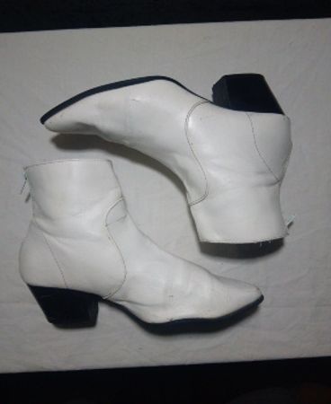 White Leather Ankle Boots