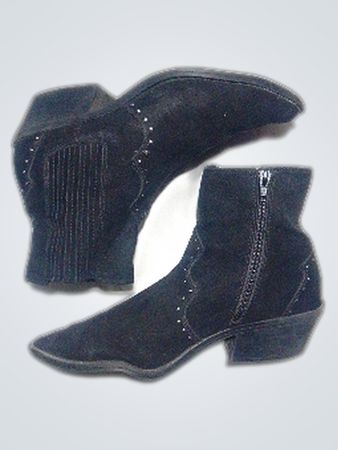Unbranded Black Suede Studded Ankle Boots